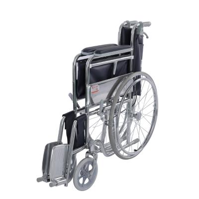 Cadeira de rodas de aço manual dobrável leve